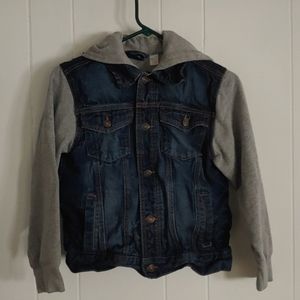 Route 66 blue jean jacket with hood.